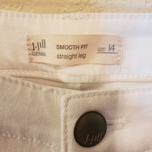 J Jill Smooth Fit Straight Leg High Rise Five Pocket White Jeans Size 14 - Picture 3 of 11